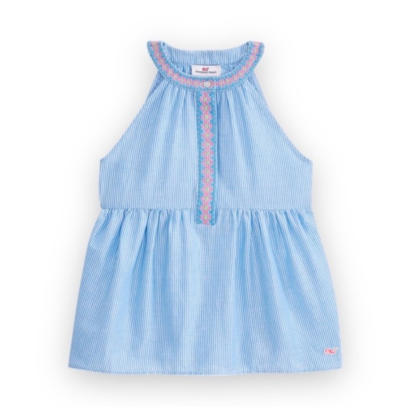 Vineyard Vines Other - Vineyard Vines Girls Embroidered Stripe Peplum Tank Top | Size M